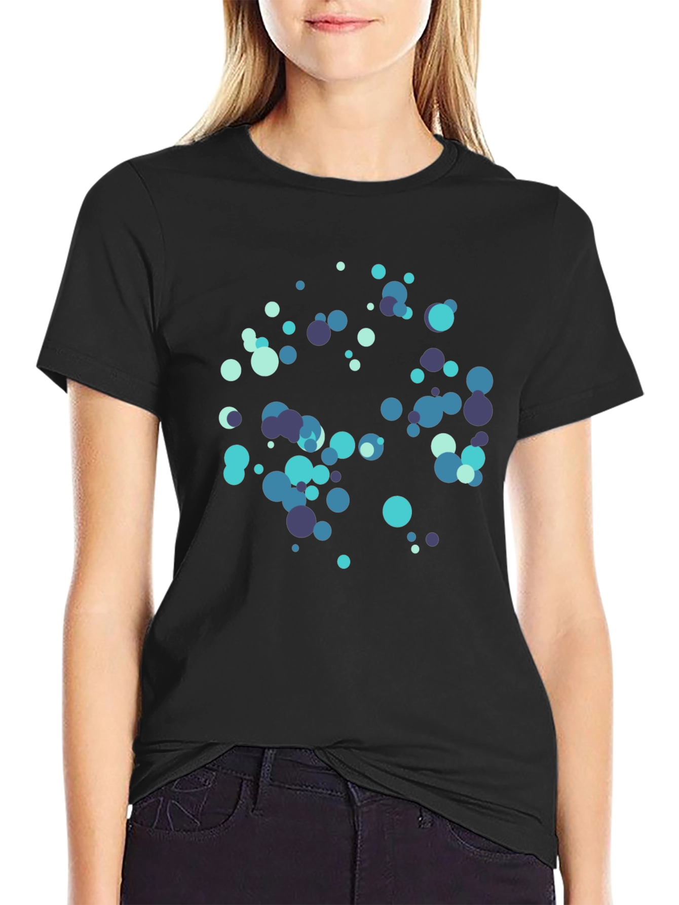 Abstract Circles Black T-Shirt