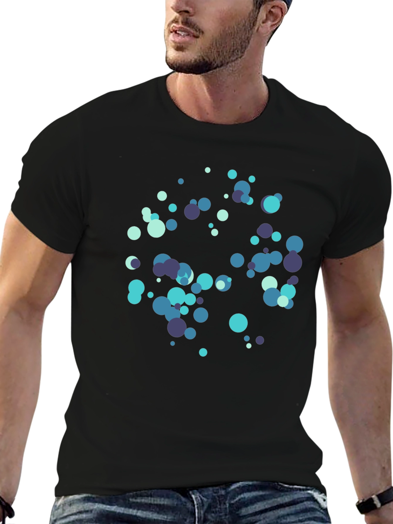Abstract Circles Black T-Shirt