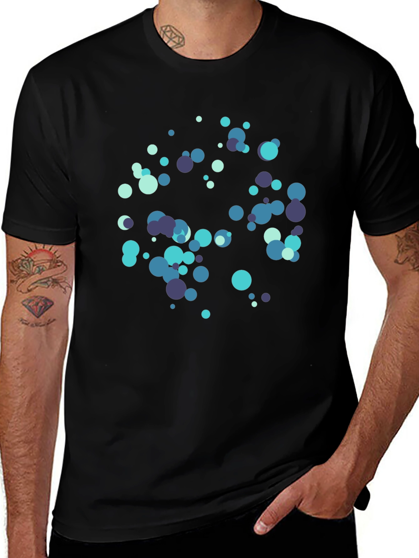 Abstract Circles Black T-Shirt