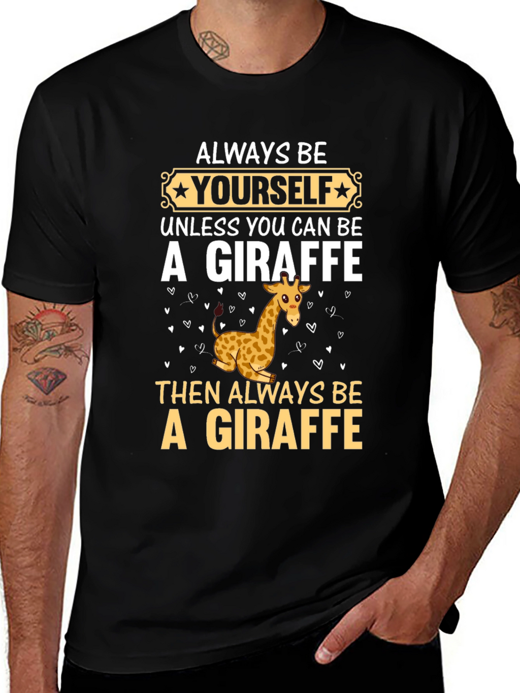 Be Yourself Giraffe T-Shirt - Funny Graphic Tee