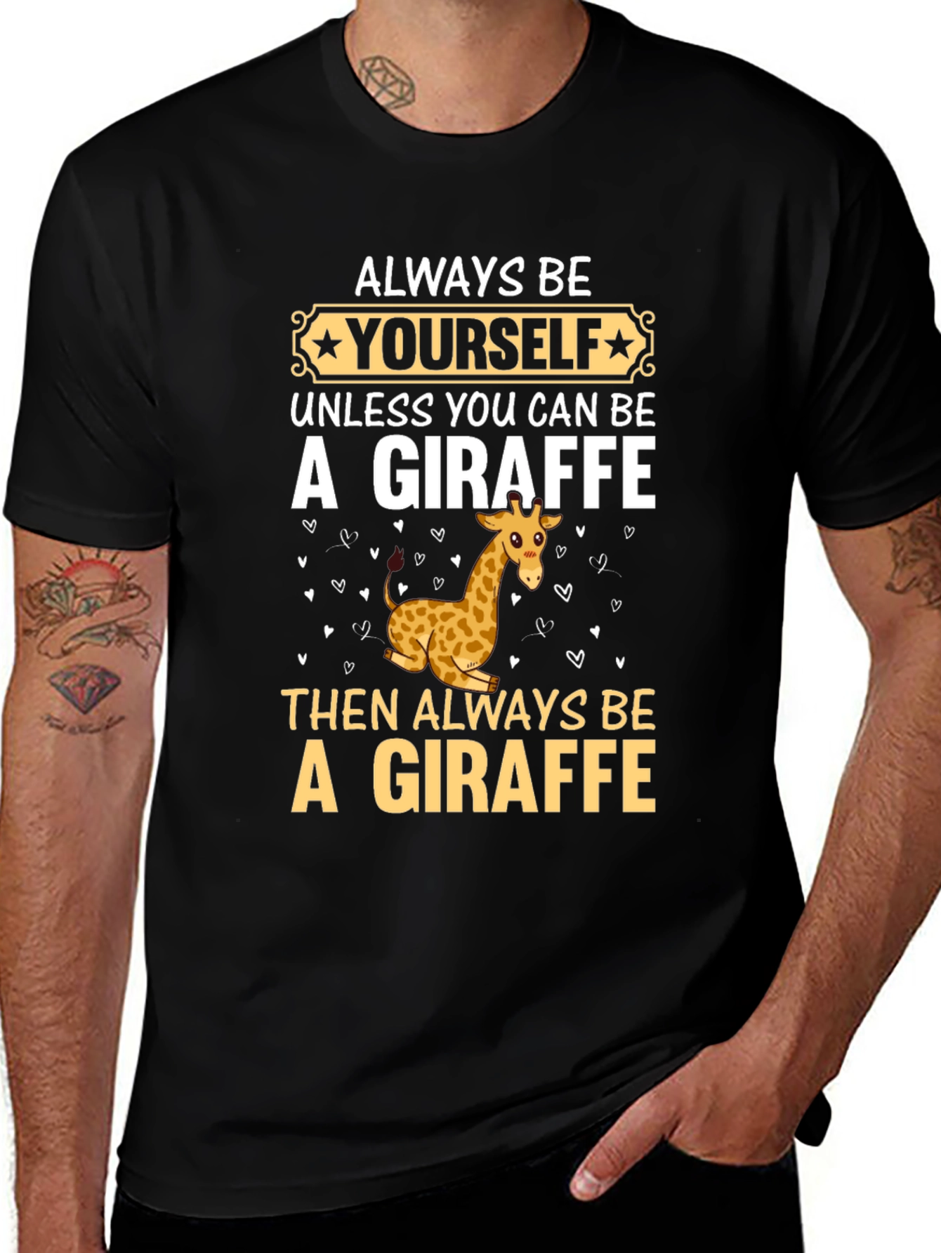 Be Yourself Giraffe T-Shirt - Funny Graphic Tee