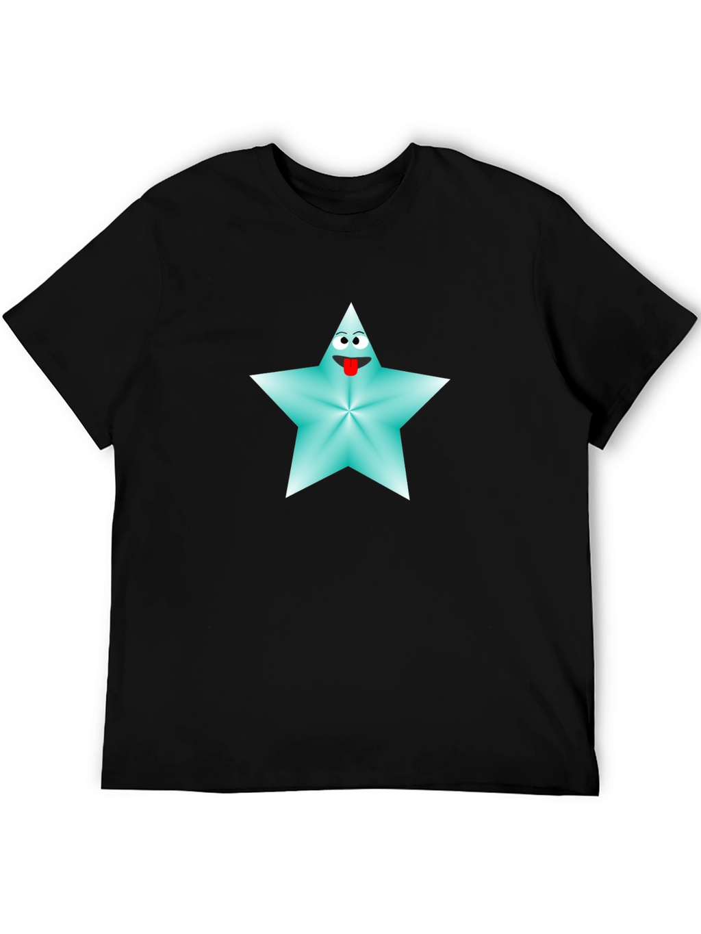 Cartoon Star Graphic Tee - Black
