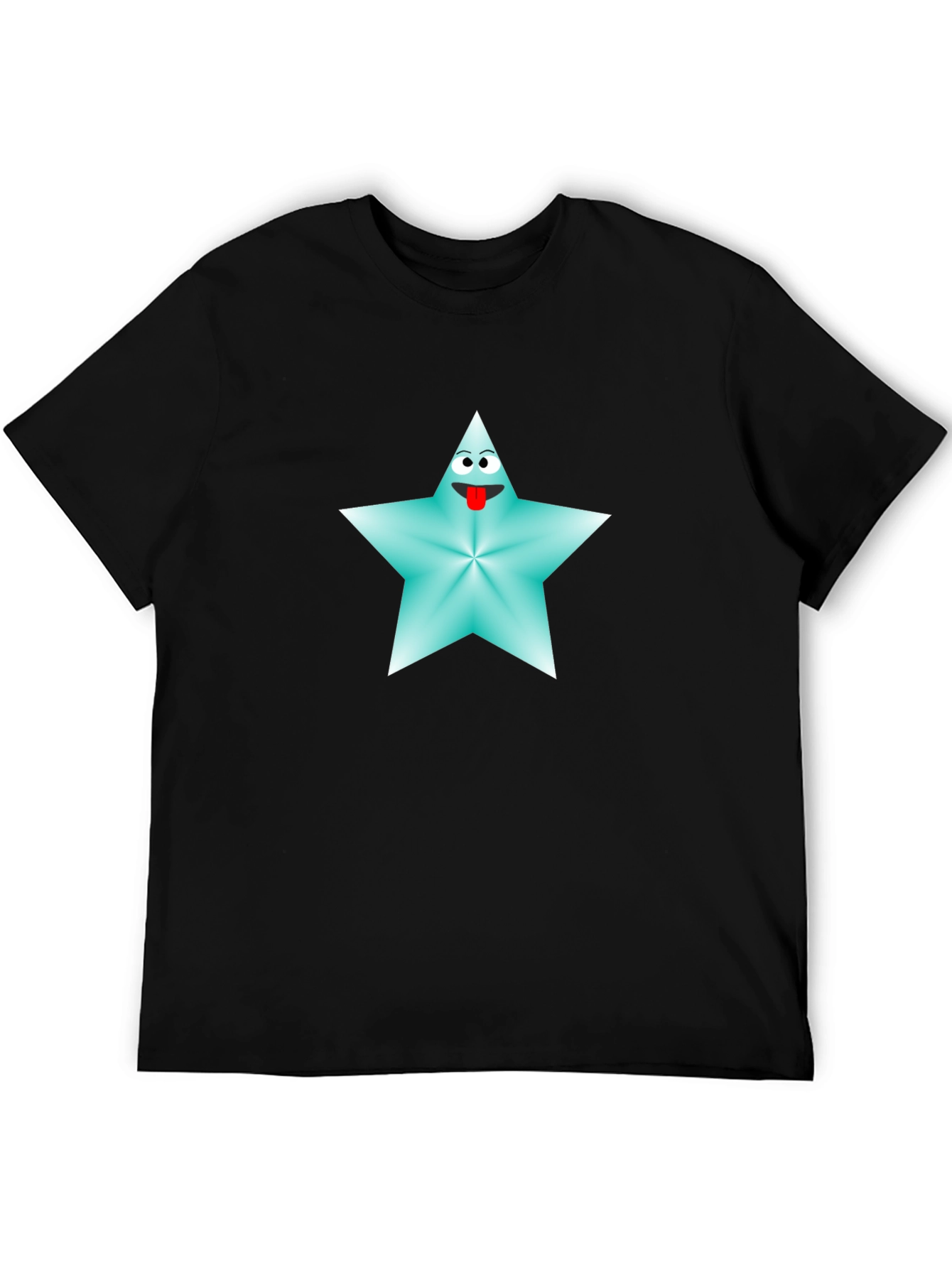 Cartoon Star Graphic Tee - Black