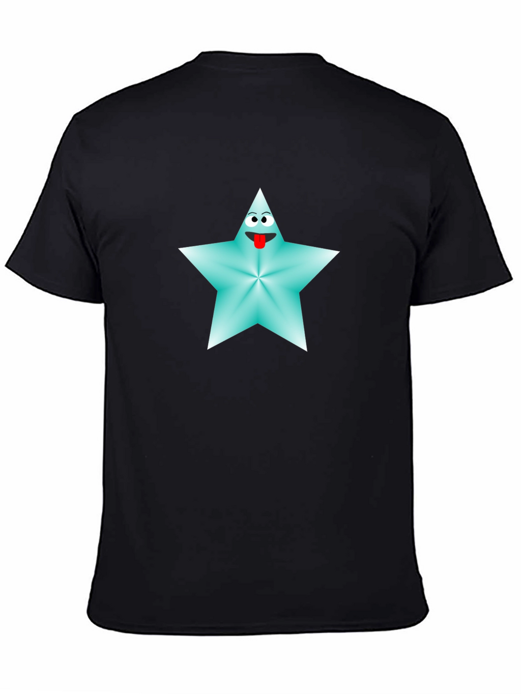 Cartoon Star Graphic Tee - Black