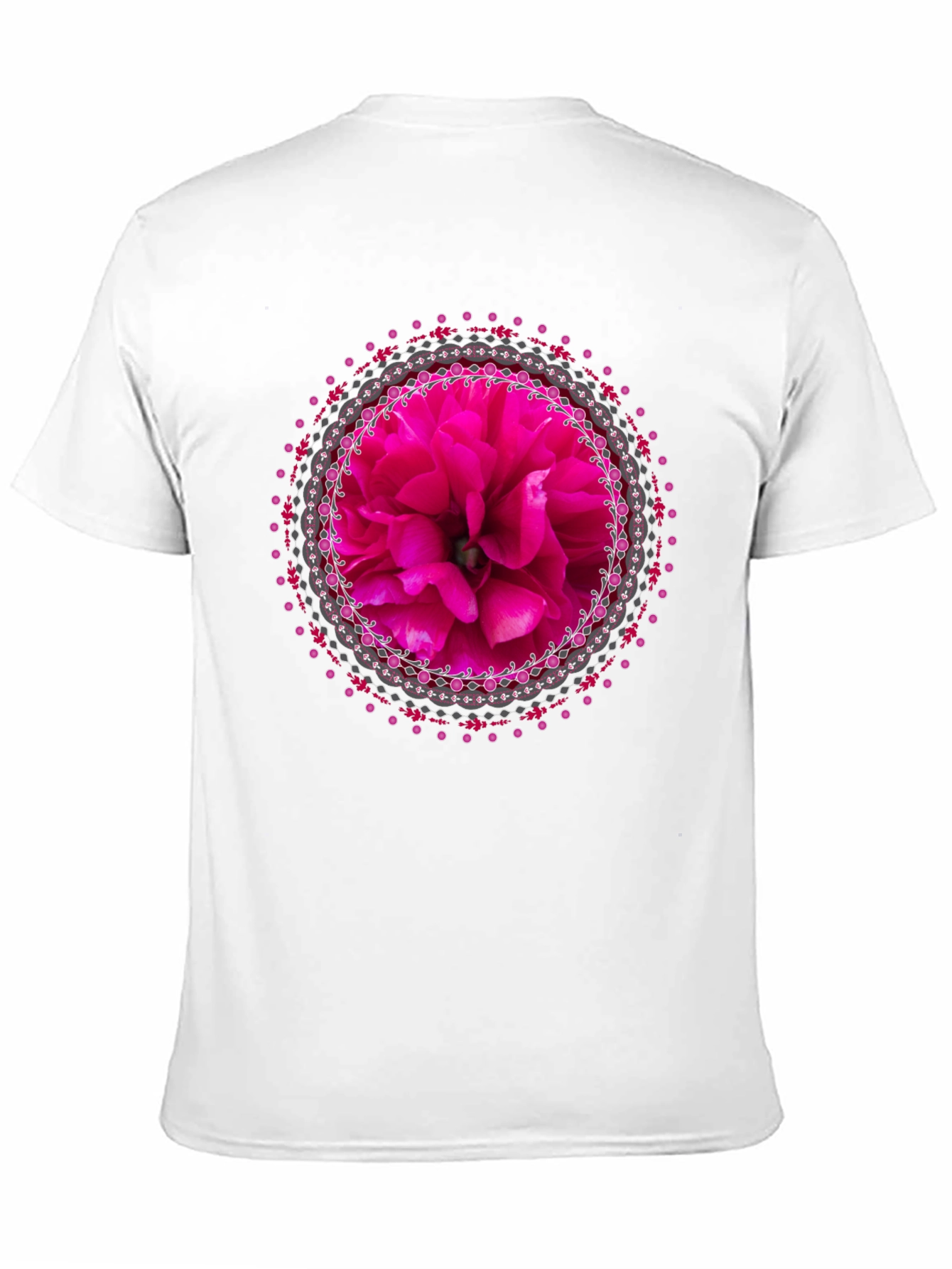 Floral Mandala Graphic Tee - Stylish Black T-Shirt