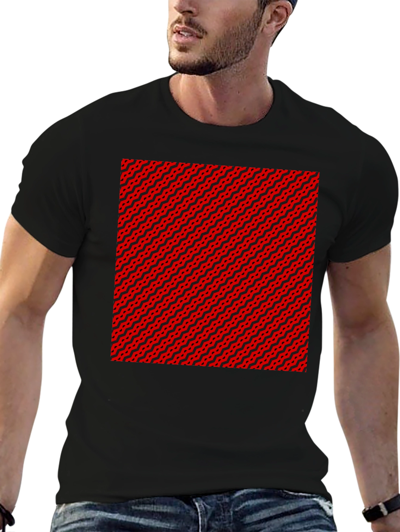 Abstract Pattern Black T-Shirt