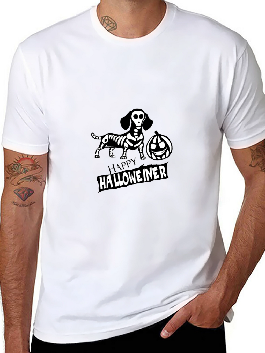 Happy Halloweiner Dachshund Skeleton T-Shirt