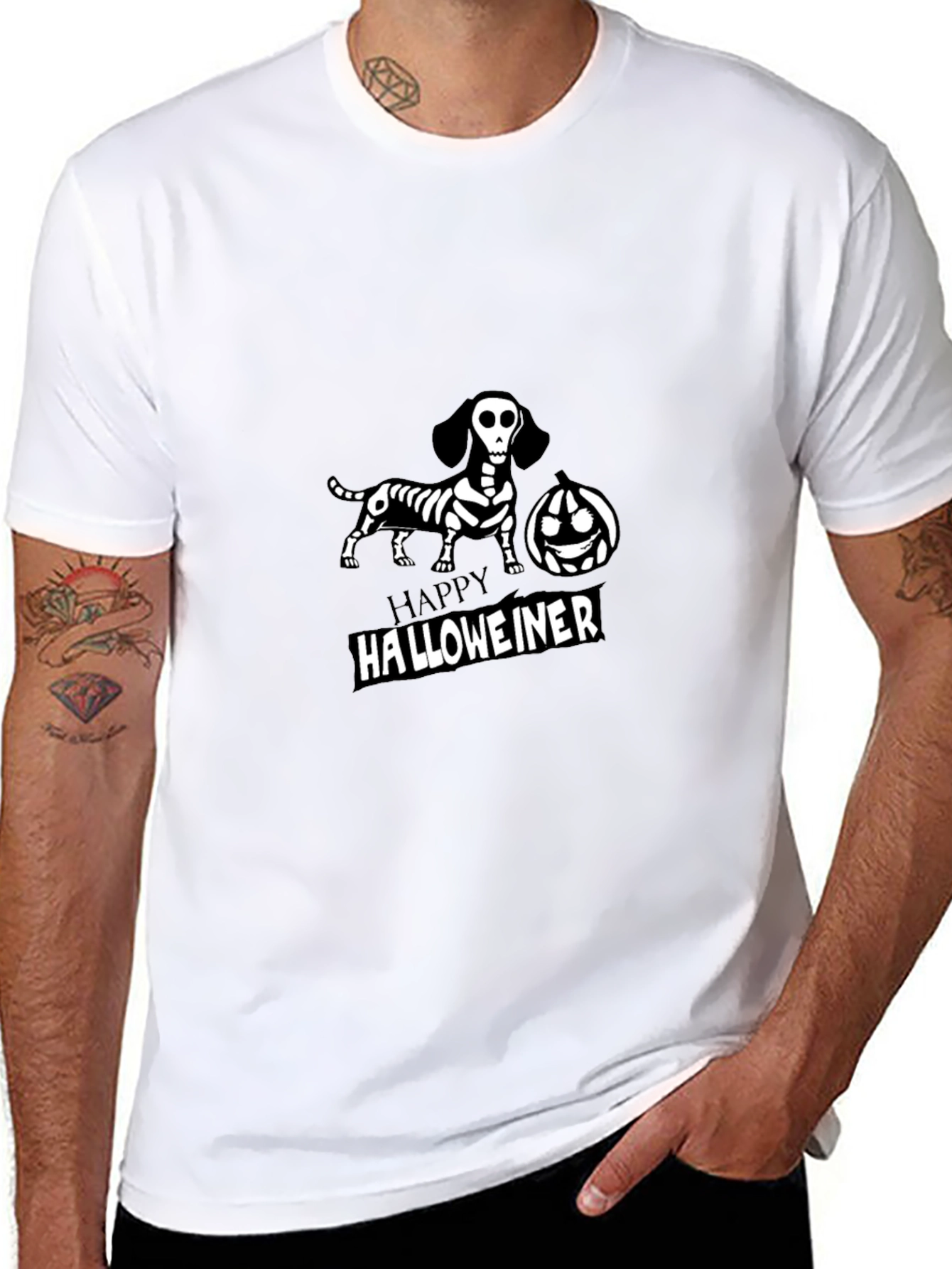Happy Halloweiner Dachshund Skeleton T-Shirt