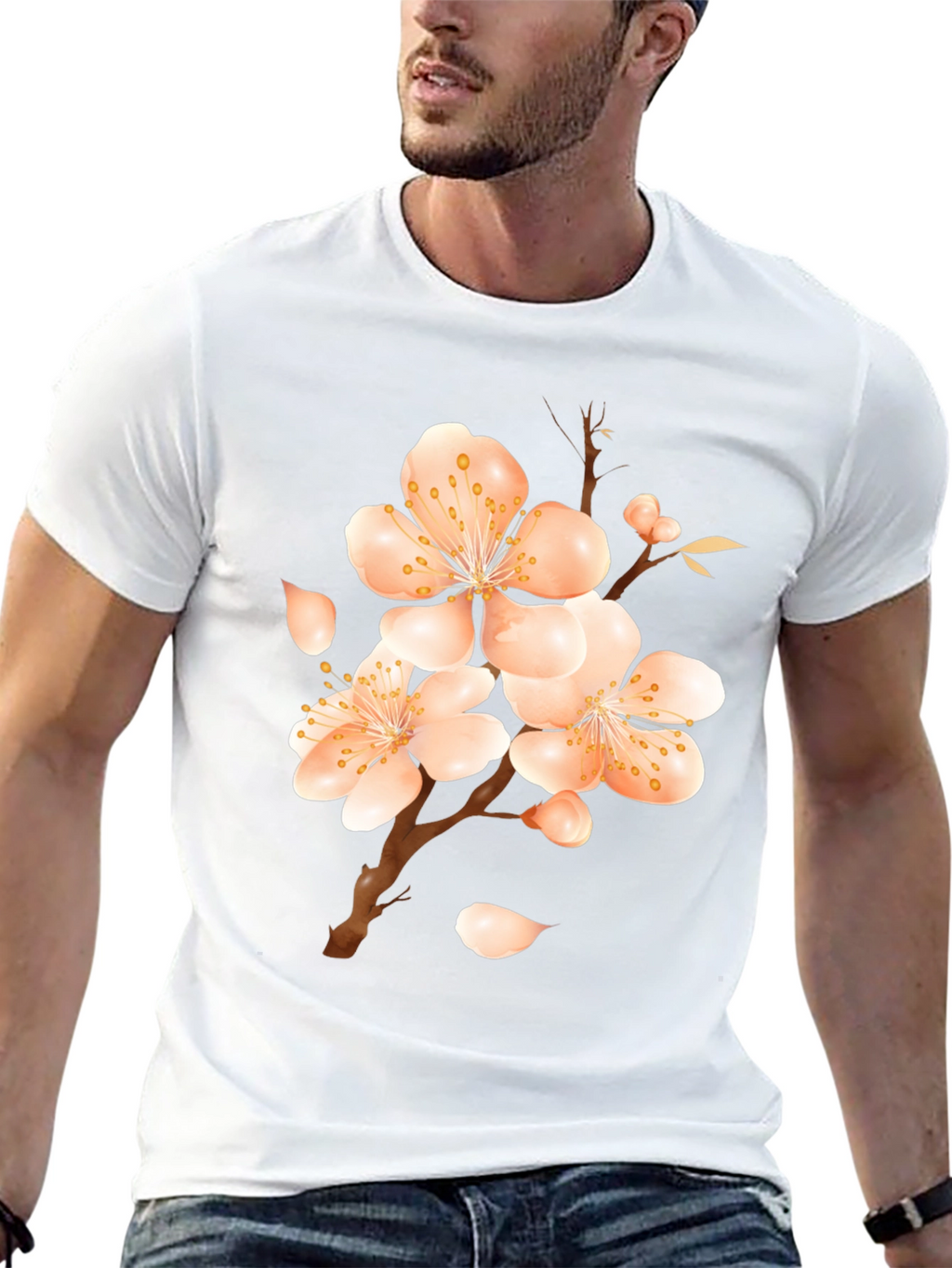 Blossom Print Black T-Shirt