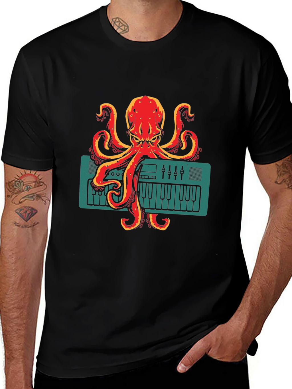 Octopus Musician Graphic Tee - Quirky Band T-Shirt