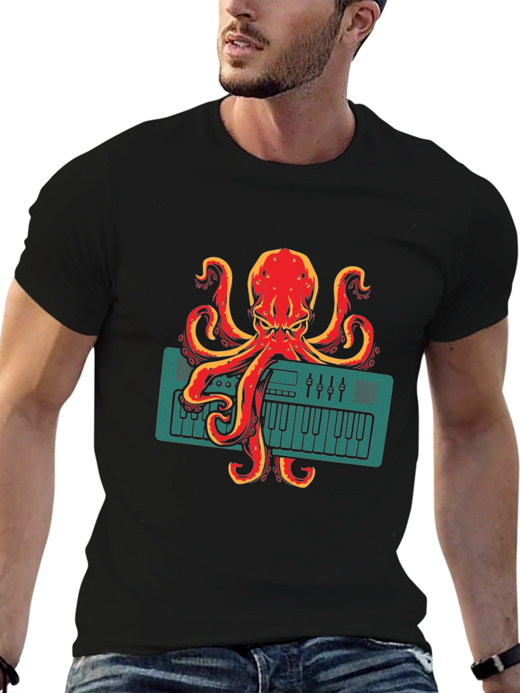 Octopus Musician Graphic Tee - Quirky Band T-Shirt