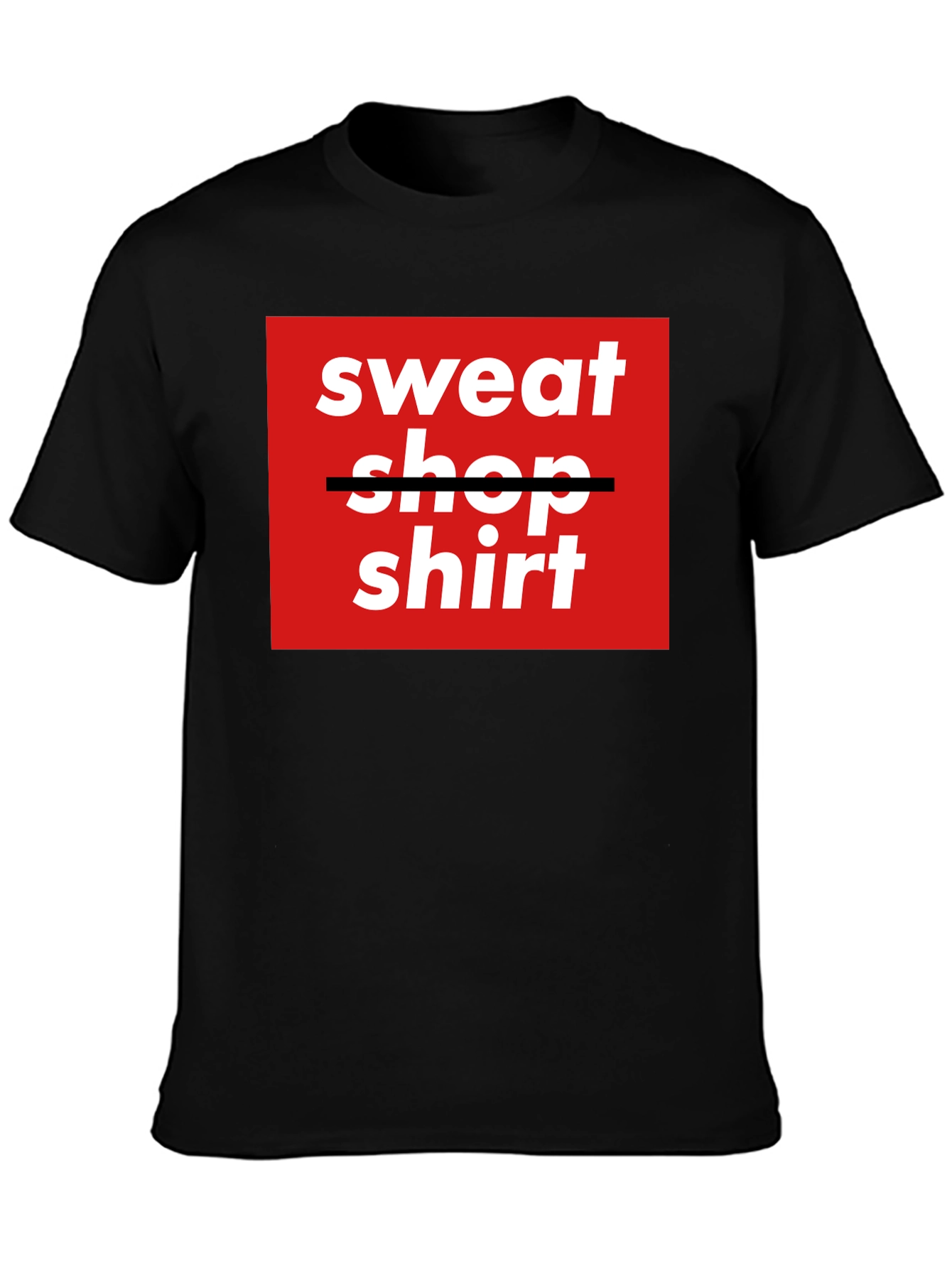 Sweatshop Shirt - Trendy Graphic Tee - Black