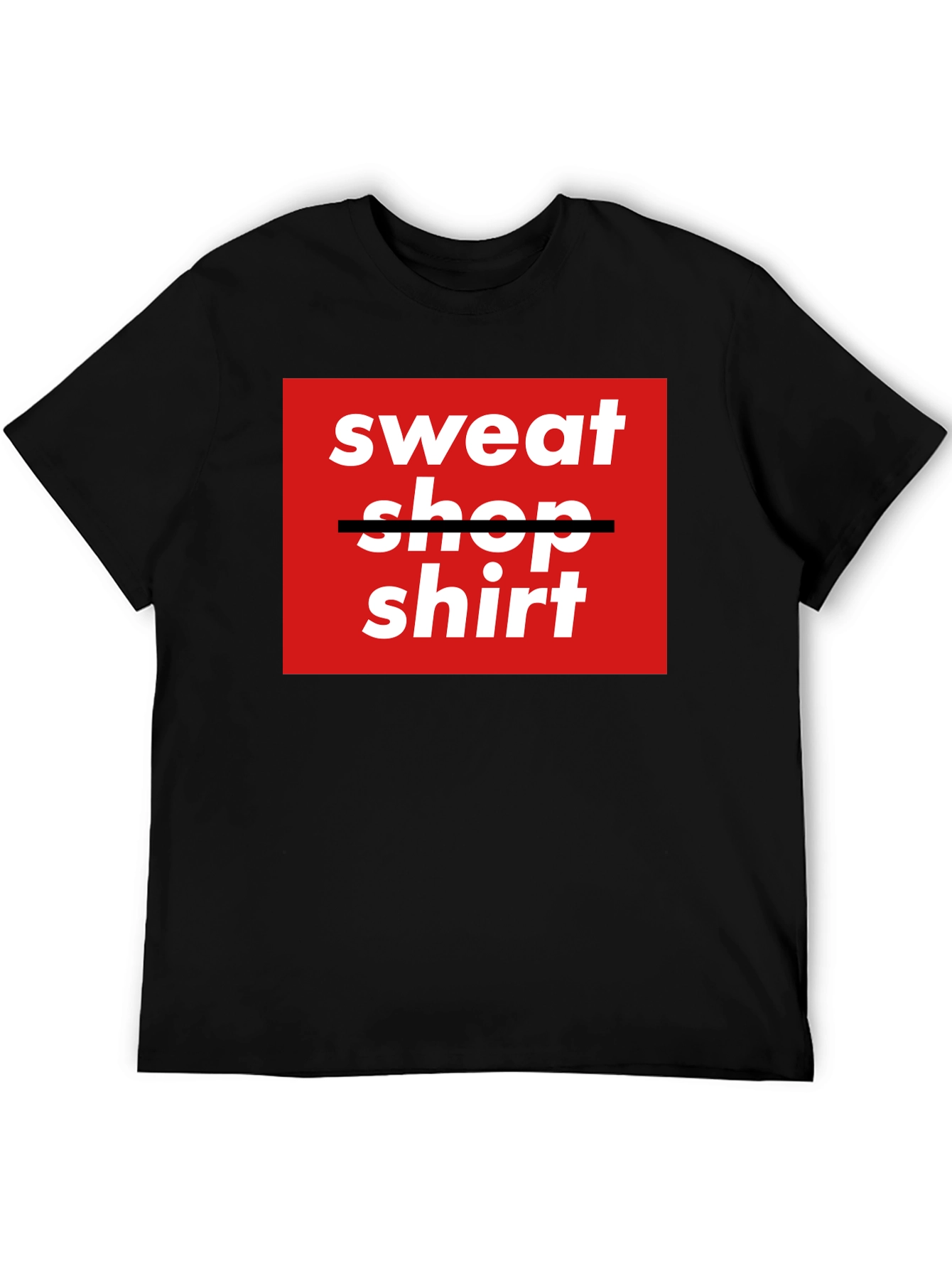 Sweatshop Shirt - Trendy Graphic Tee - Black