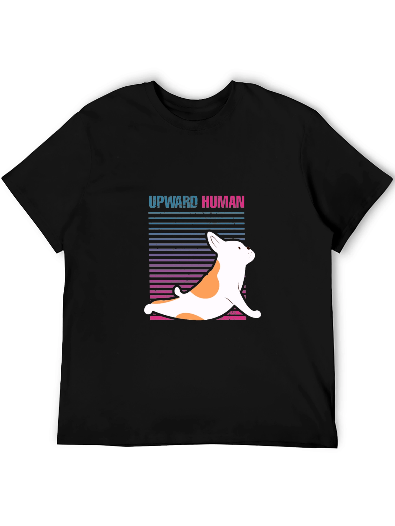 Upward Human Dog Yoga Graphic T-Shirt