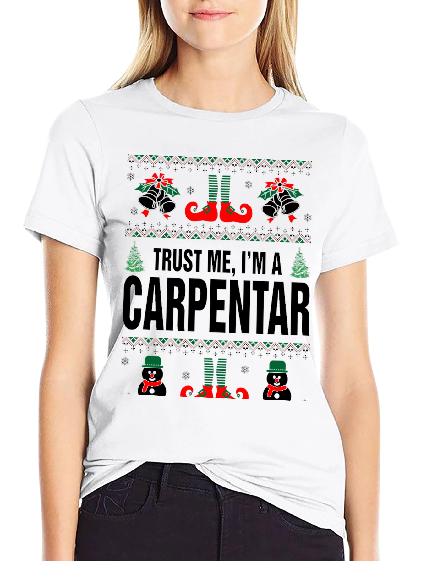 Trust Me Im a Carpentar Ugly Christmas T-Shirt