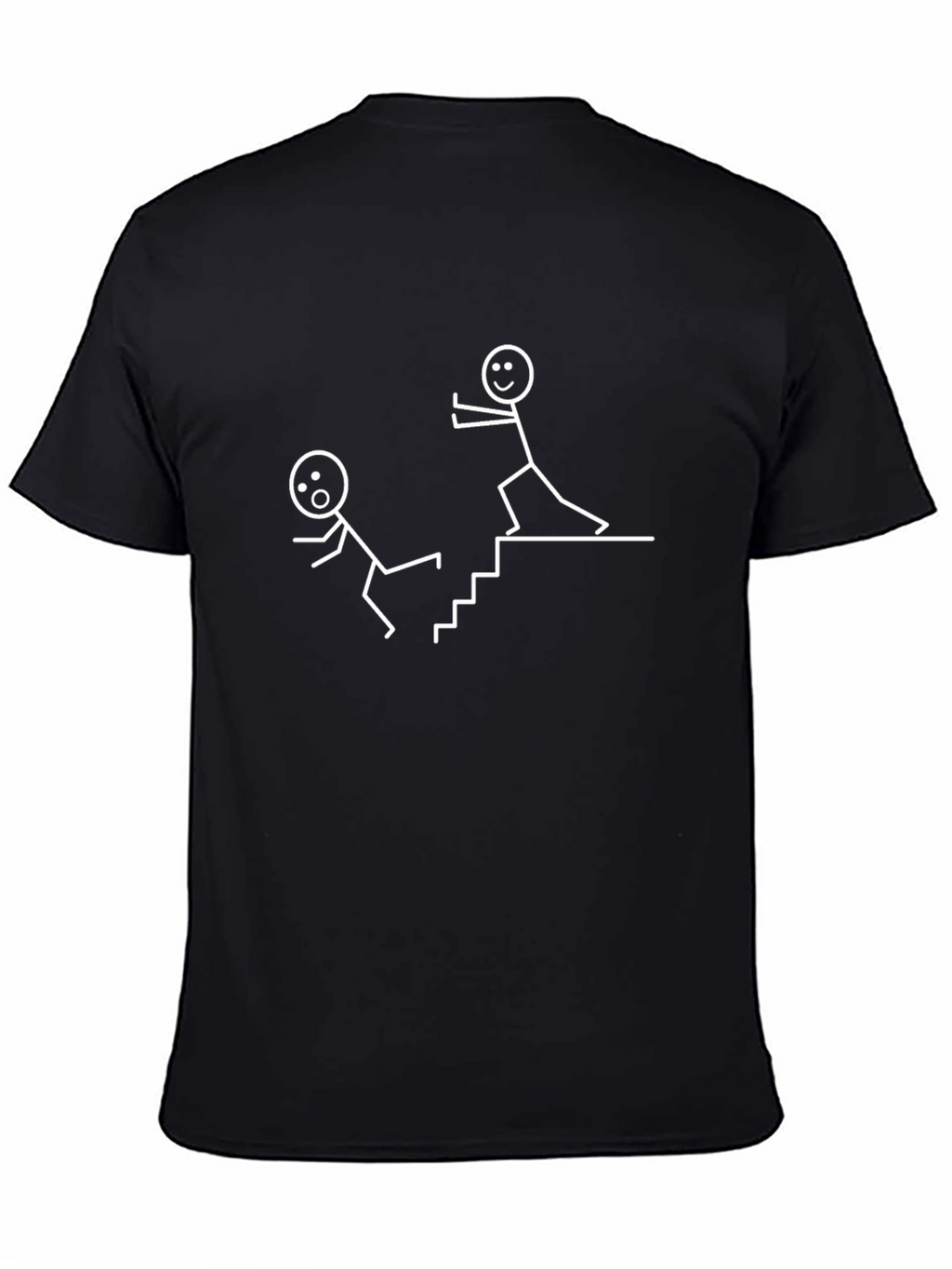 Funny Stick Figure T-Shirt - Going Down Stairs