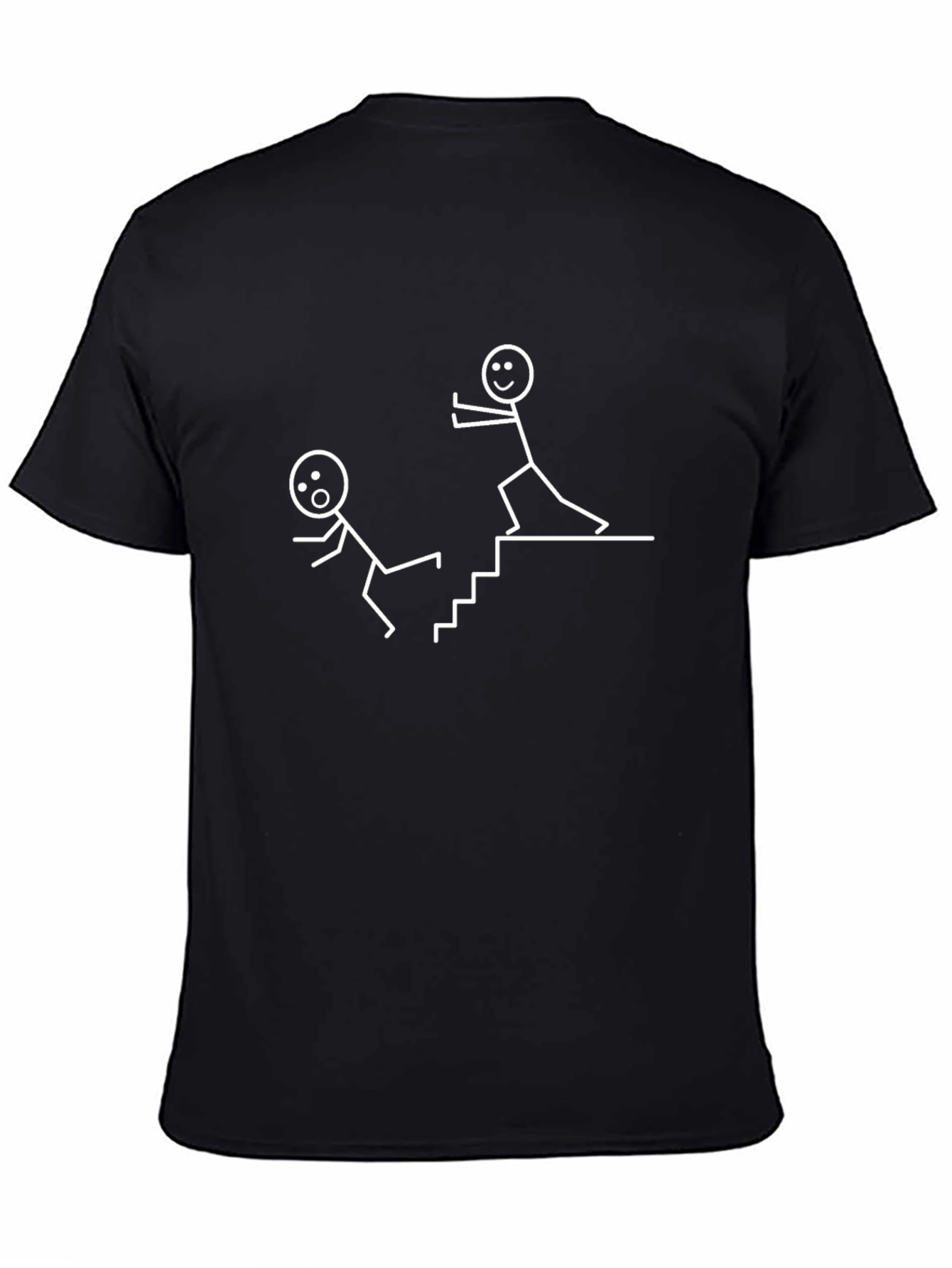 Funny Stick Figure T-Shirt - Going Down Stairs