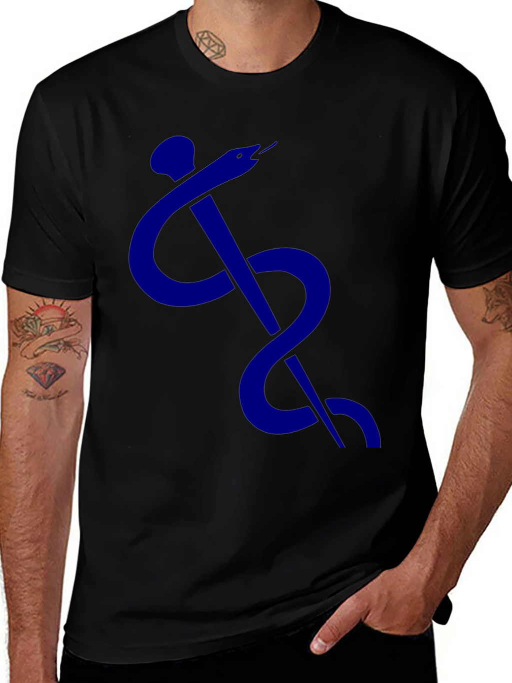 Caduceus Symbol T-Shirt - Classic Medical Design