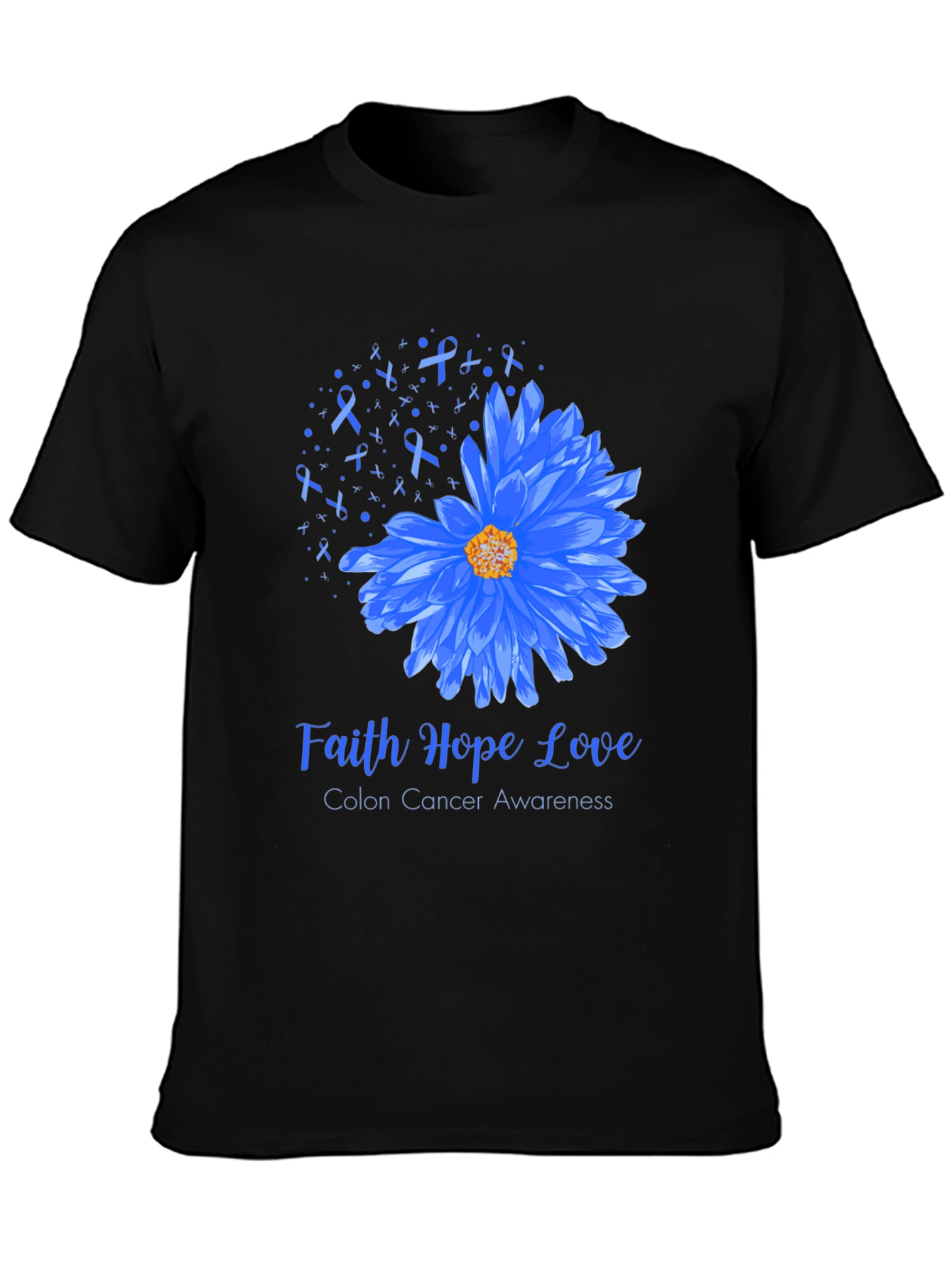Faith Hope Love Colon Cancer Awareness Graphic Tee
