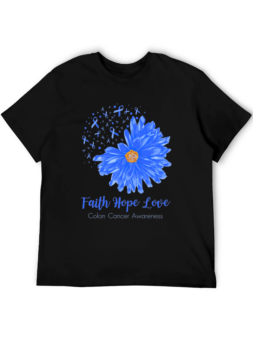 Faith Hope Love Colon Cancer Awareness Graphic Tee