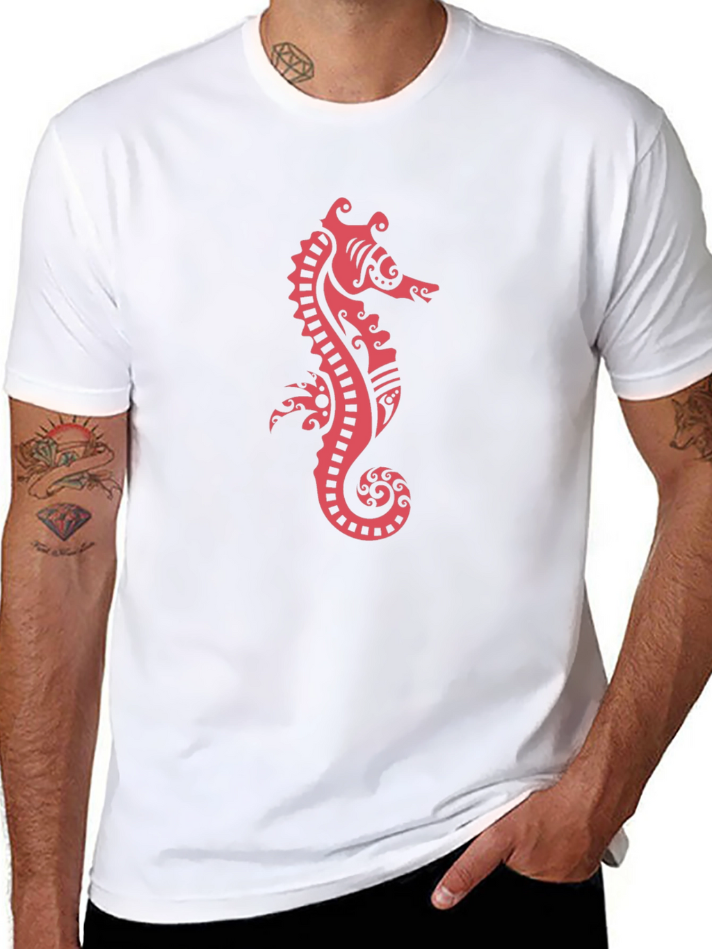 Black Seahorse Graphic Tee