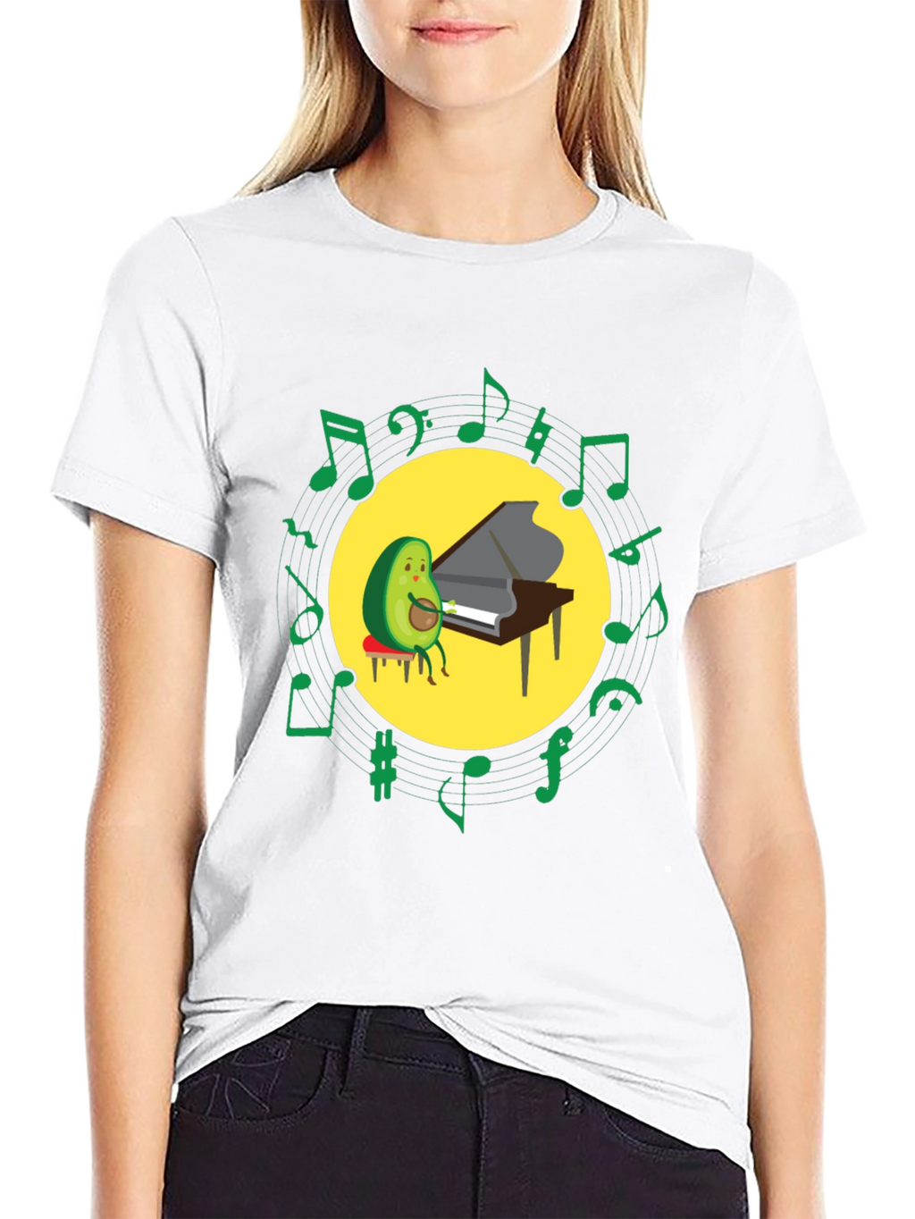 Avocado Pianist T-Shirt - Funny Music Lover Tee