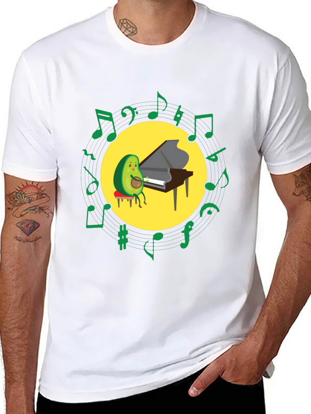 Avocado Pianist T-Shirt - Funny Music Lover Tee