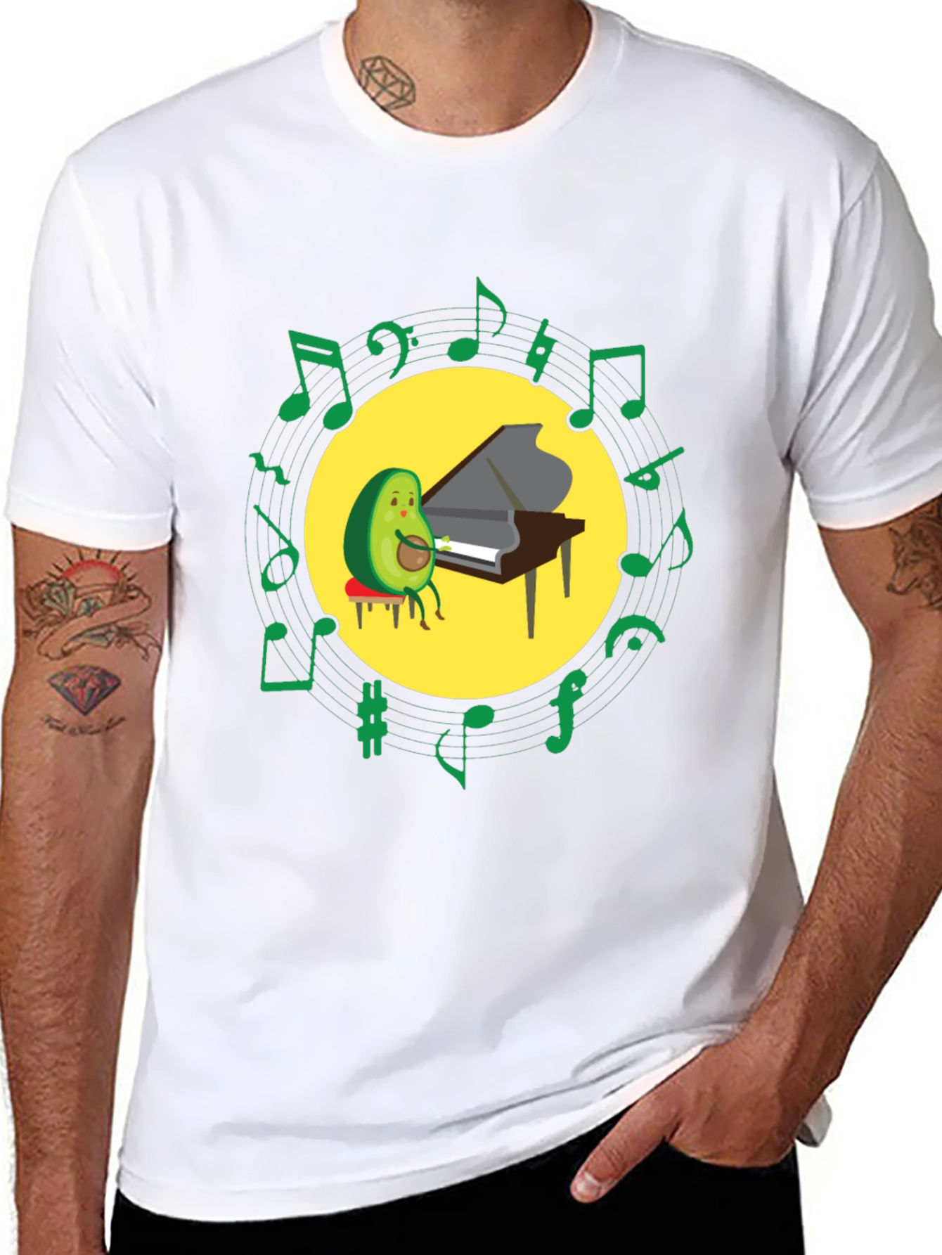 Avocado Pianist T-Shirt - Funny Music Lover Tee