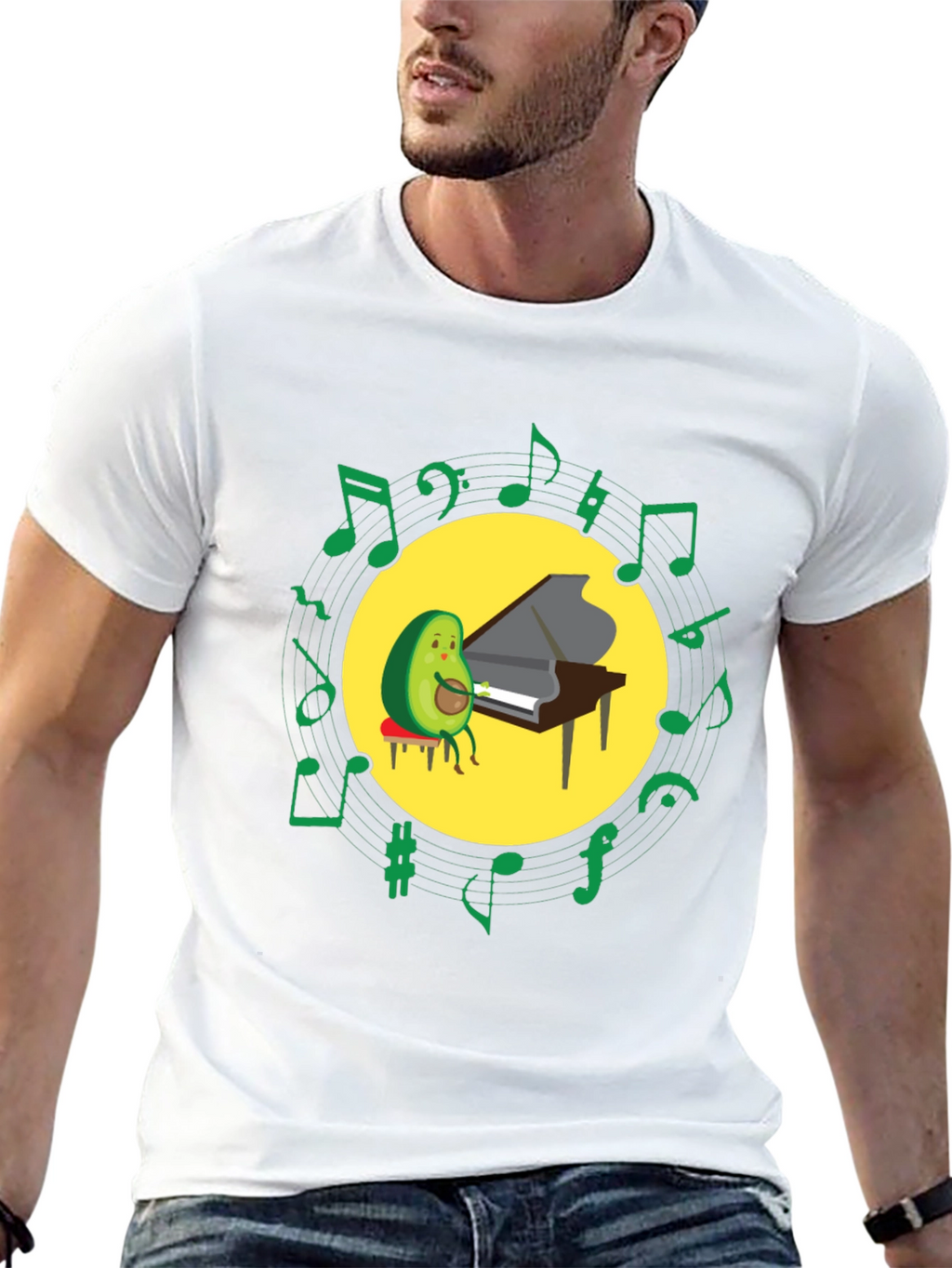 Avocado Pianist T-Shirt - Funny Music Lover Tee