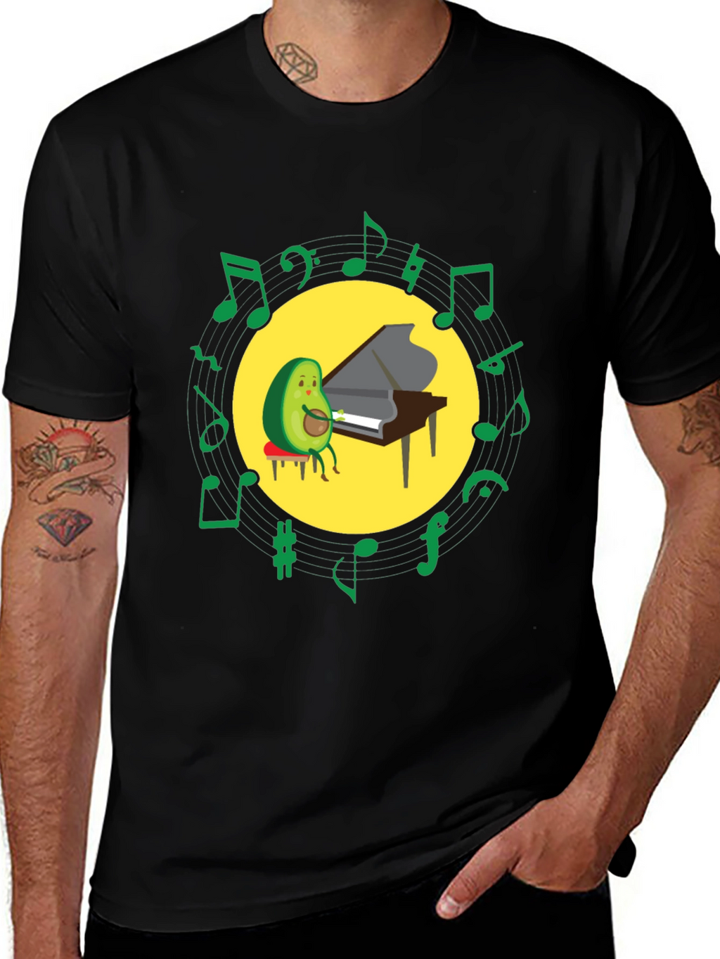 Avocado Pianist T-Shirt - Funny Music Lover Tee