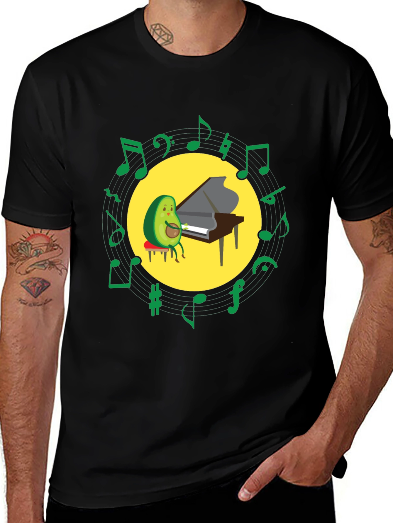 Avocado Pianist T-Shirt - Funny Music Lover Tee