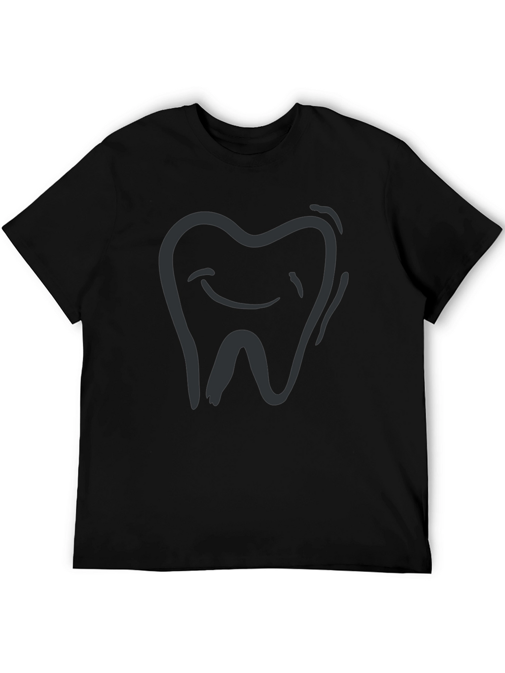 Smiling Tooth Graphic Tee - Black Cotton Comfort