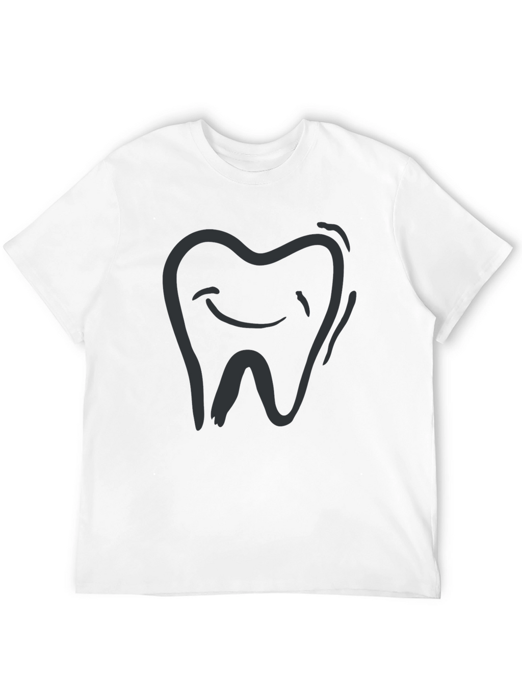 Smiling Tooth Graphic Tee - Black Cotton Comfort