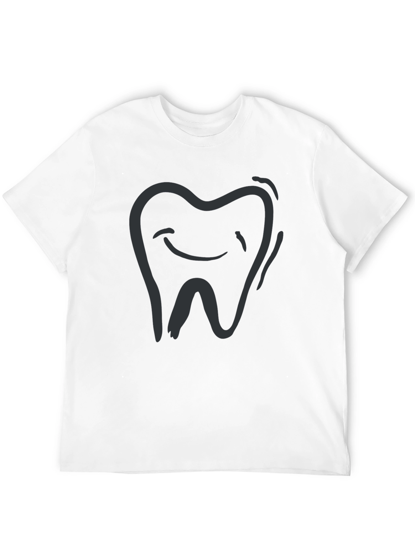 Smiling Tooth Graphic Tee - Black Cotton Comfort