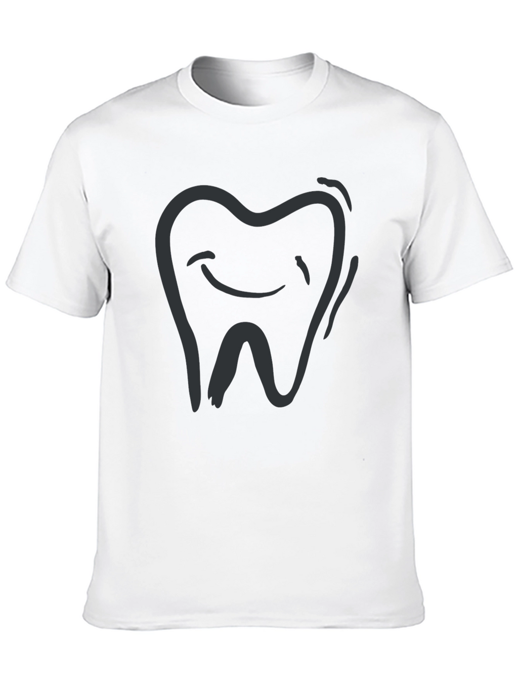 Smiling Tooth Graphic Tee - Black Cotton Comfort