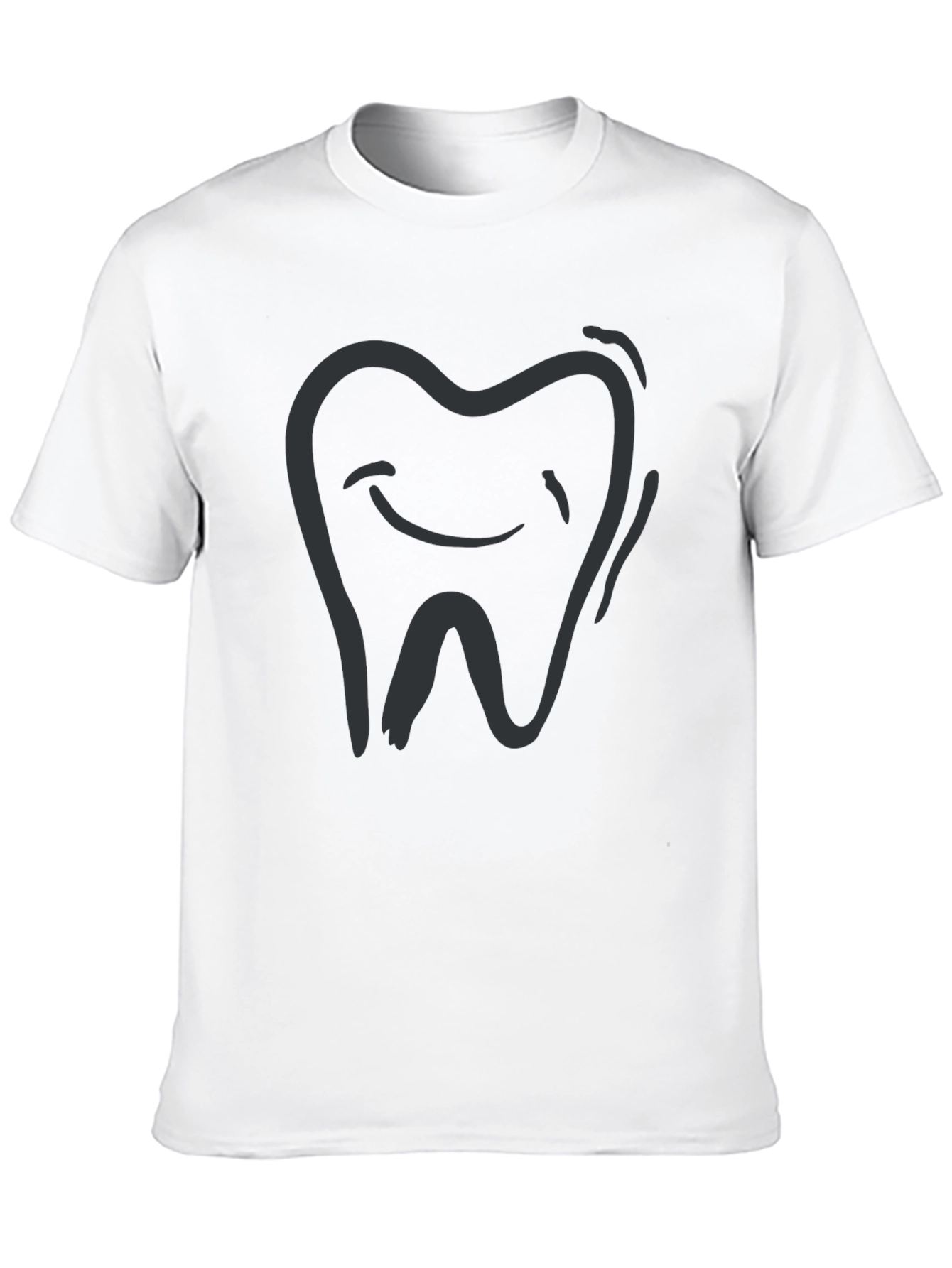 Smiling Tooth Graphic Tee - Black Cotton Comfort
