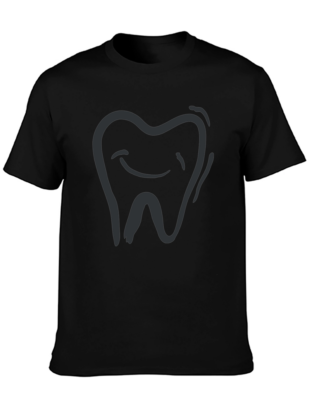 Smiling Tooth Graphic Tee - Black Cotton Comfort