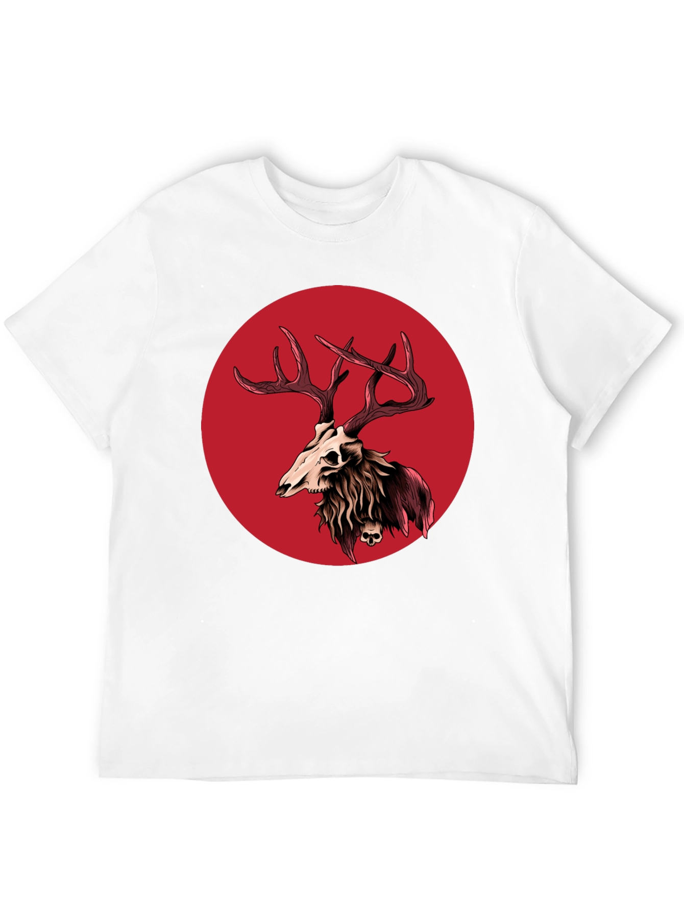 Skull Deer Graphic Tee - Black