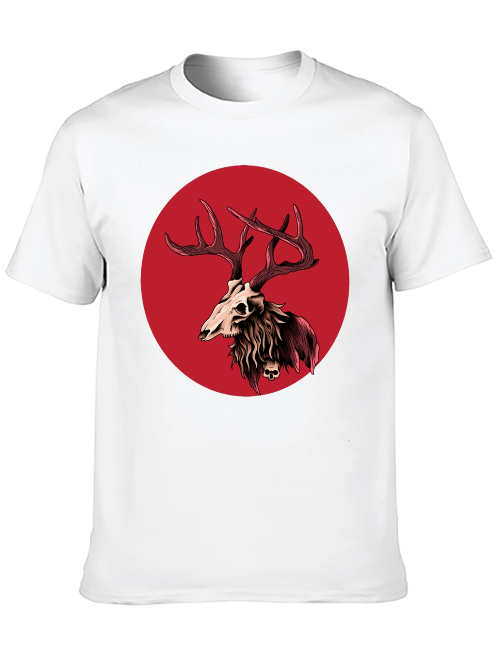 Skull Deer Graphic Tee - Black