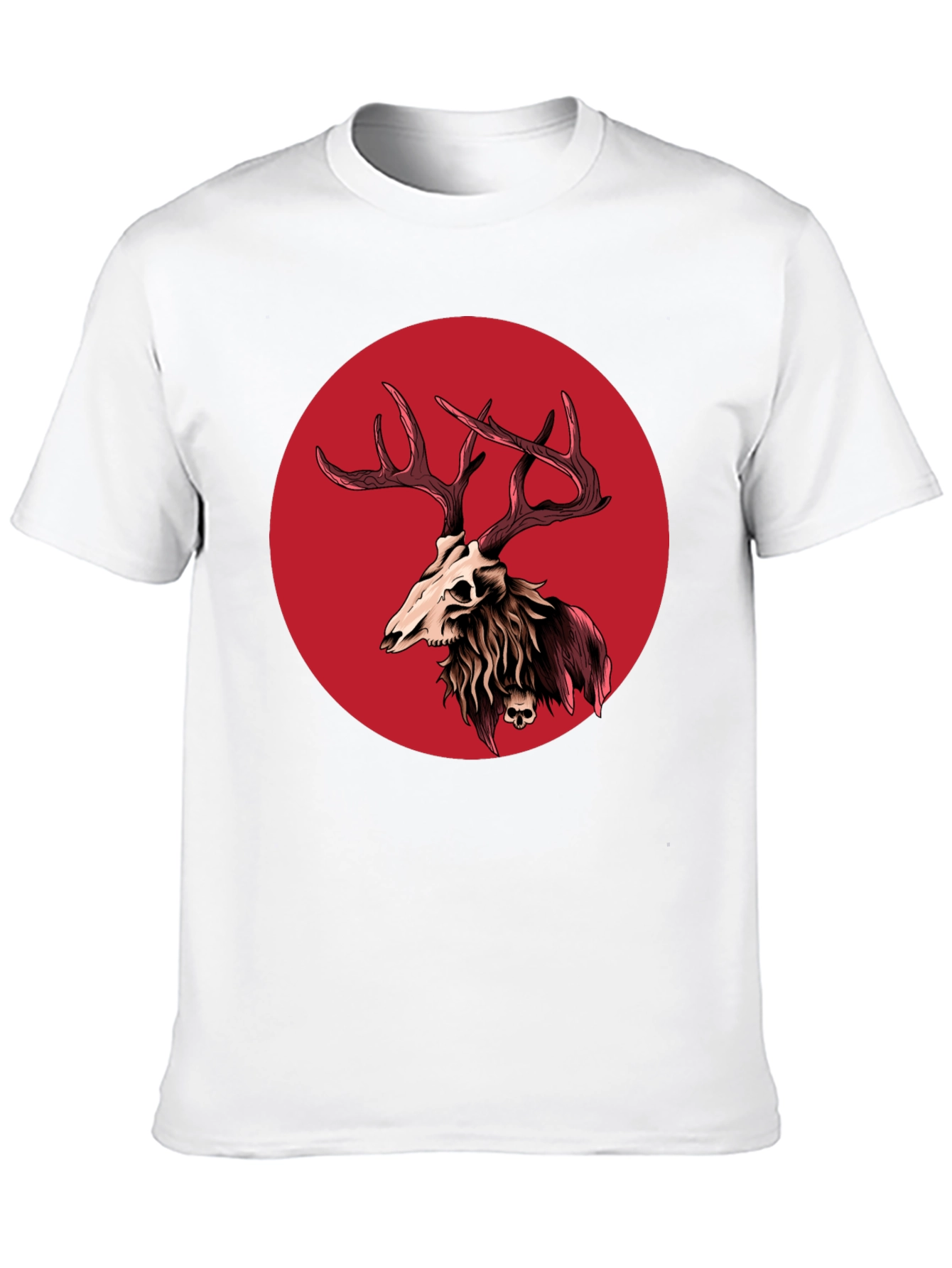 Skull Deer Graphic Tee - Black