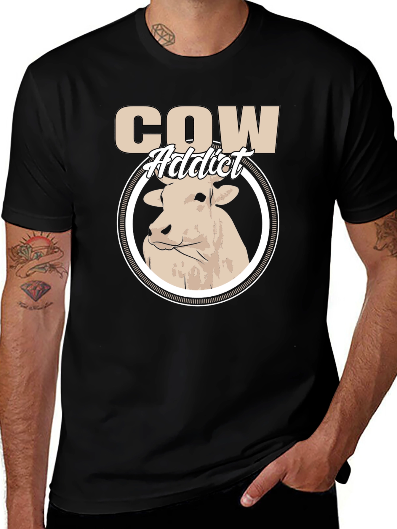 Cow Addict Graphic T-Shirt - Stylish Animal Lover Tee