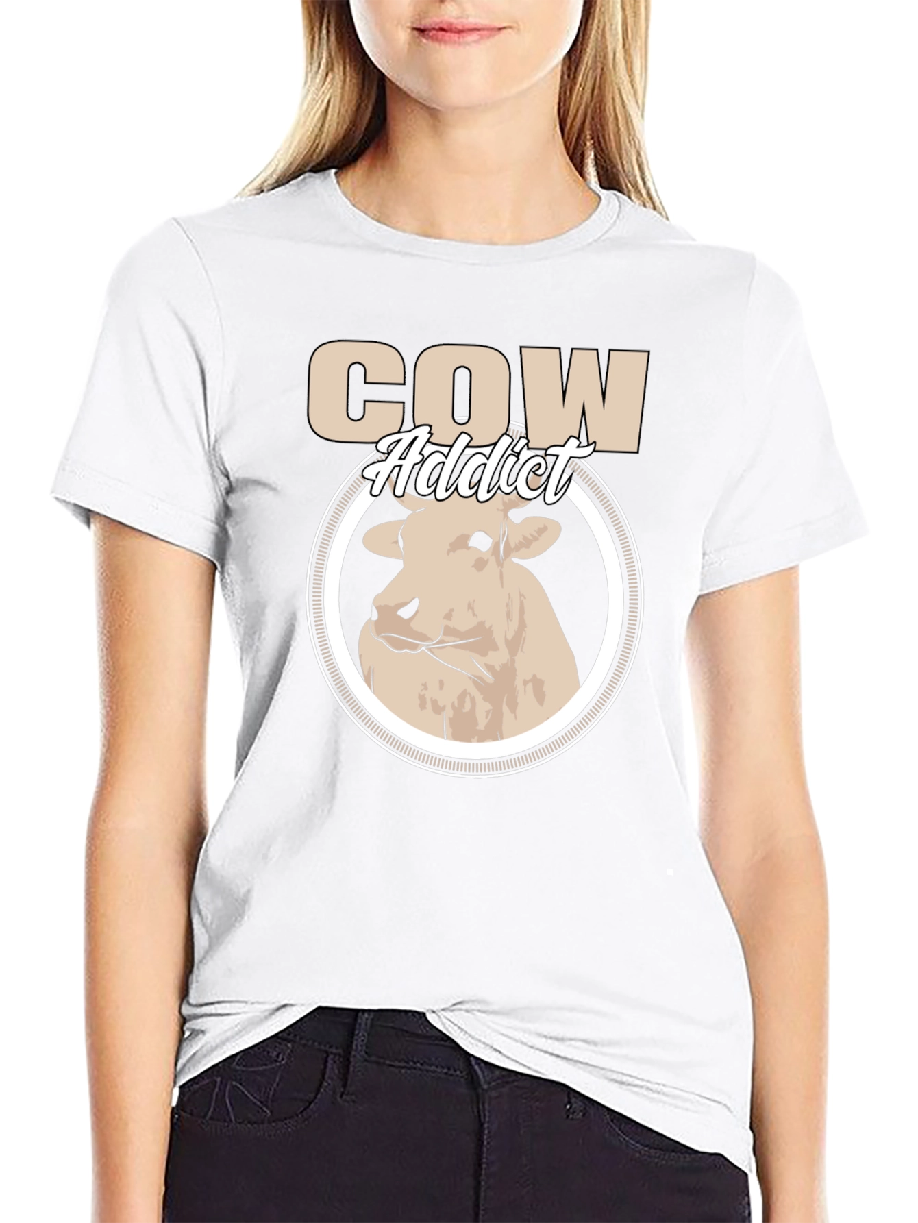 Cow Addict Graphic T-Shirt - Stylish Animal Lover Tee