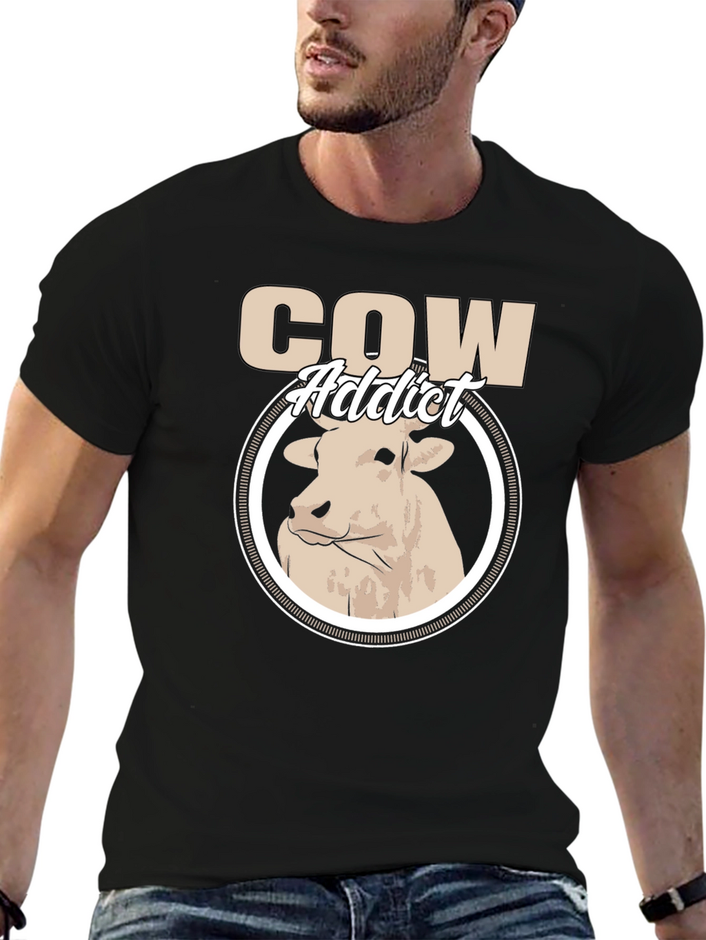 Cow Addict Graphic T-Shirt - Stylish Animal Lover Tee