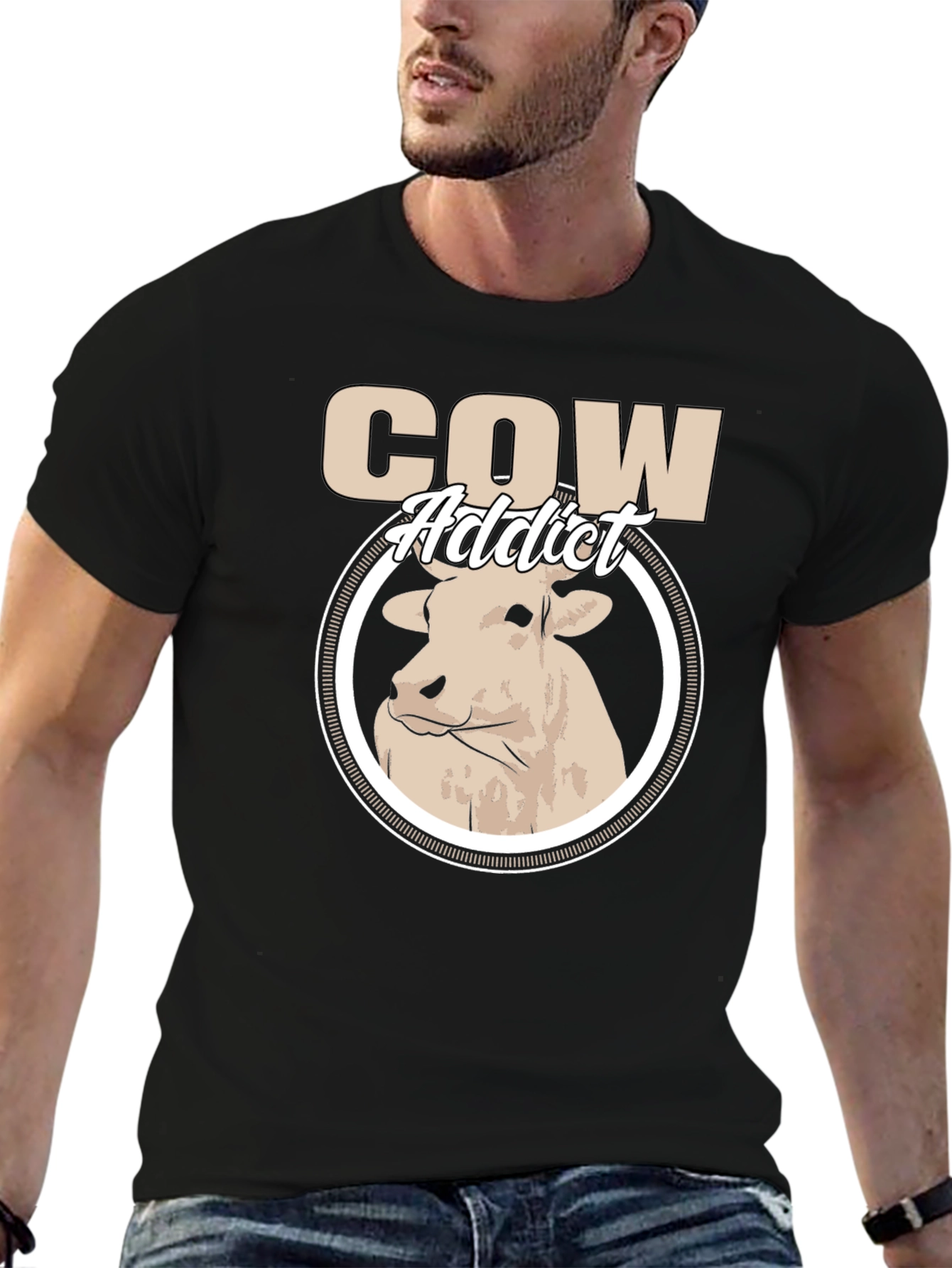 Cow Addict Graphic T-Shirt - Stylish Animal Lover Tee