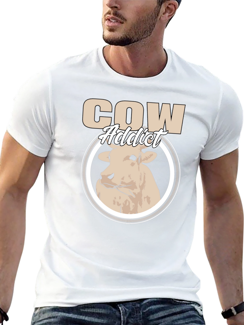 Cow Addict Graphic T-Shirt - Stylish Animal Lover Tee