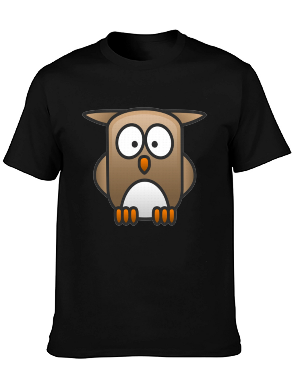 Owl Graphic Print Black T-Shirt