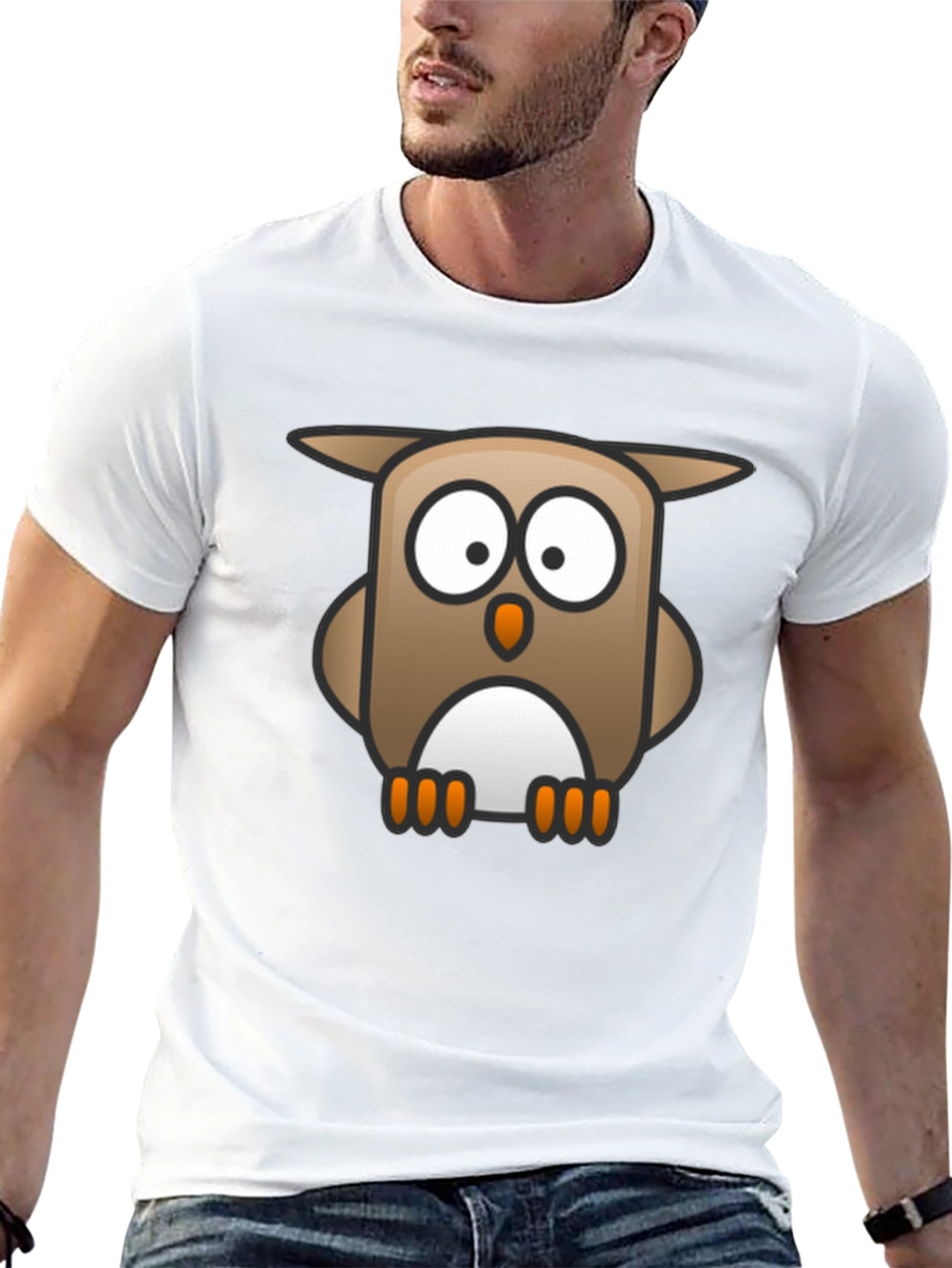 Owl Graphic Print Black T-Shirt