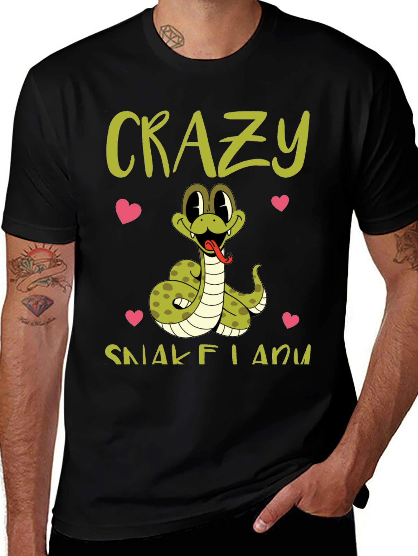 Crazy Snake Lady Graphic Tee - Cute Animal Lover Shirt