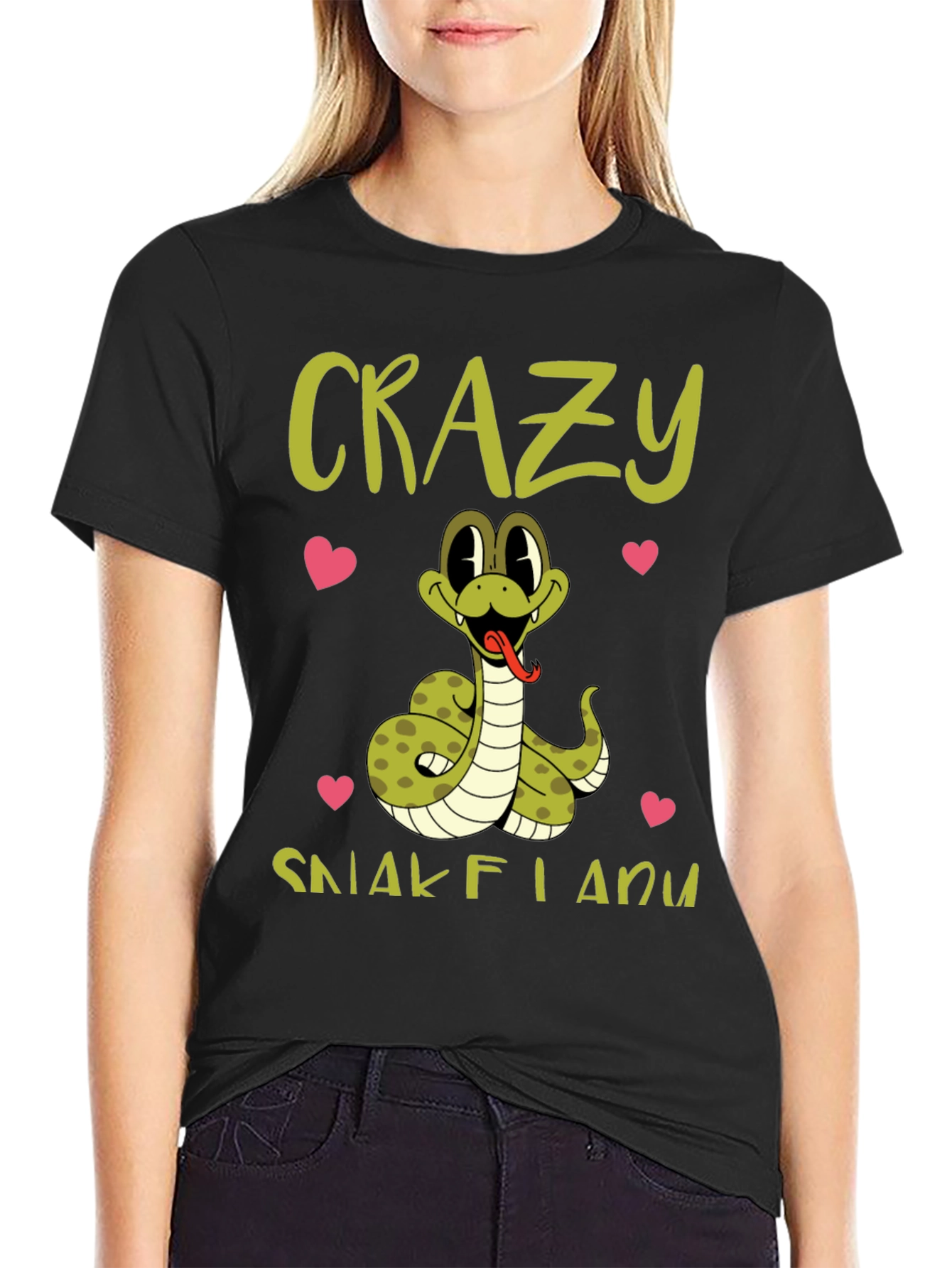 Crazy Snake Lady Graphic Tee - Cute Animal Lover Shirt