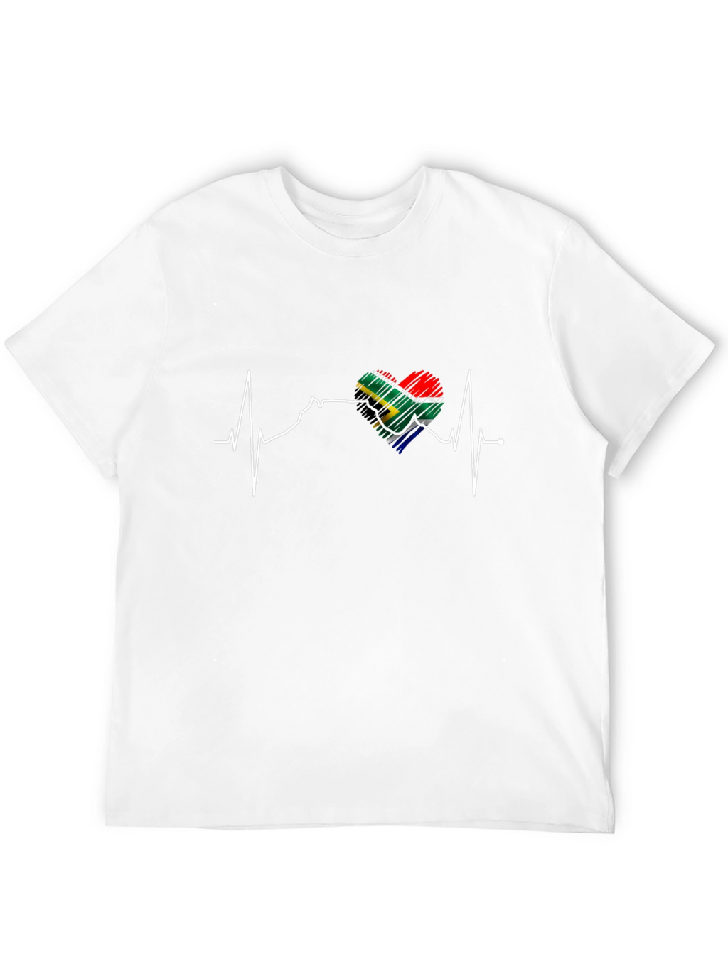 South Africa Flag Heartbeat T-Shirt